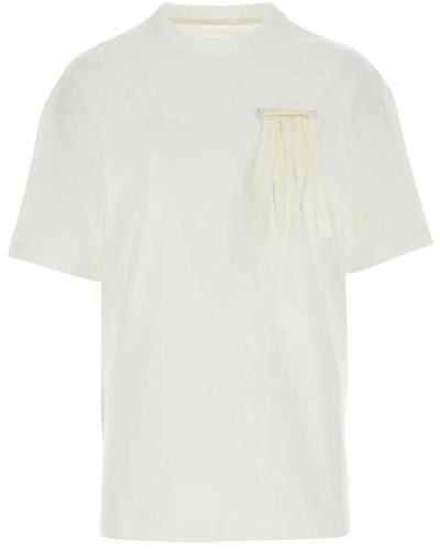 Jil Sander Klassisches weißes baumwoll-t-shirt