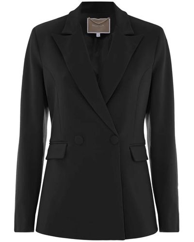 Kocca Elegante chaqueta de doble botonadura en viscosa - Negro