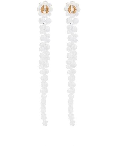 Simone Rocha Kristallverzierte drapierte ohrringe - Weiß