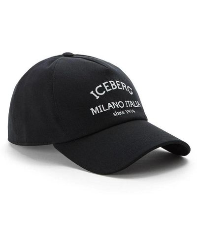 Iceberg Cappellino da baseball in cotone nero