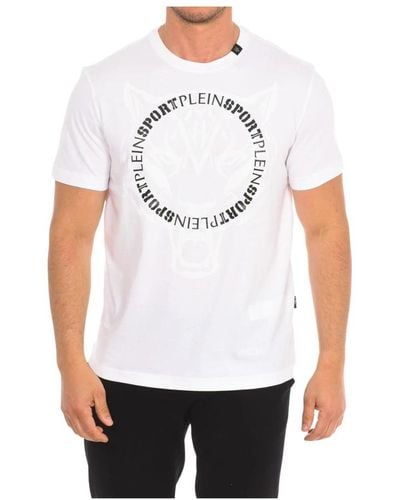 Philipp Plein Kurzarm t-shirt mit markendruck,t-shirt mit kurzen ärmeln und markendruck,kurzarm-t-shirt mit markendruck - Weiß
