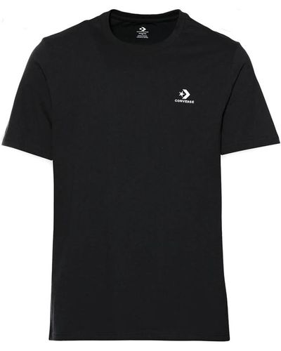 Converse Schwarzes logo-besticktes casual t-shirt
