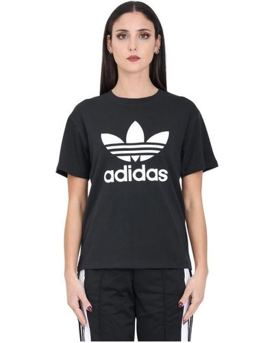 adidas Originals Schwarzes trefoil regular t-shirt