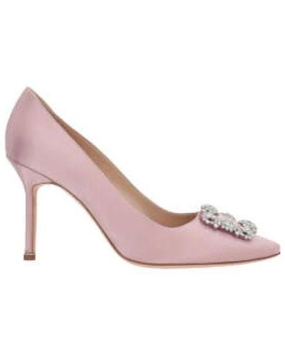 Manolo Blahnik Décolleté aus seidensatin mit juwelen-schnalle olo blahnik - Pink