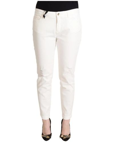 Dolce & Gabbana White cotton skinny denim women pretty jeans - Bianco