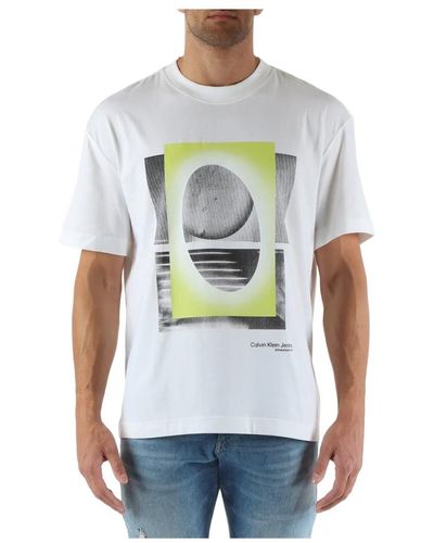 Calvin Klein Baumwoll front print t-shirt - Weiß