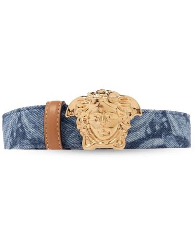 Versace Cintura con logo - Blu
