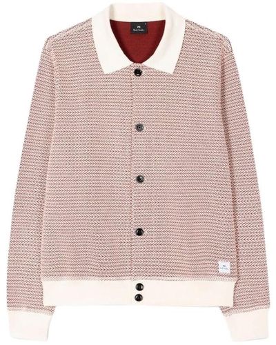PS by Paul Smith Weißer jacquard cardigan - Pink