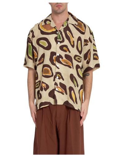 Bonsai Oversize bowling shirt - Braun