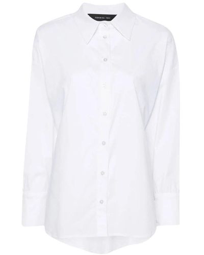 FEDERICA TOSI Camisa de manga larga de popelina elástica - Blanco