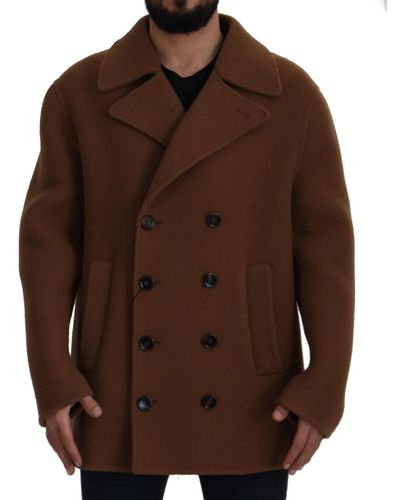 Dolce & Gabbana Stupenda giacca cappotto marrone doppiopetto