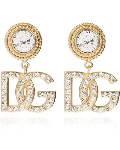 Dolce & Gabbana Clip-on ohrringe mit logo - Mettallic