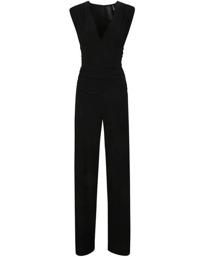 Norma Kamali V-necked Jersey Jumpsuit - Black