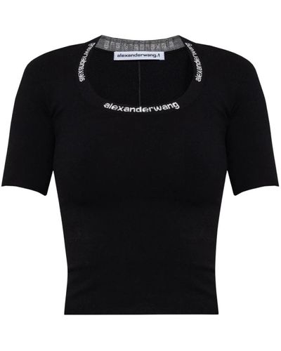 T By Alexander Wang Top with logo - Schwarz