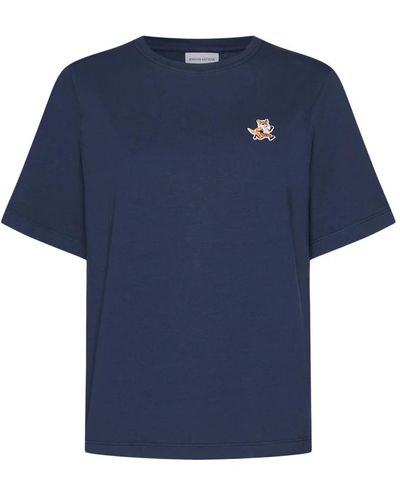 Maison Kitsuné Fuchs patch casual t-shirt - Blau