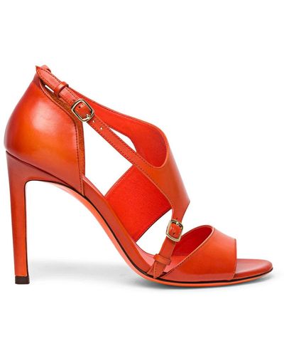 Santoni Women's polished leather sandal - Rosso