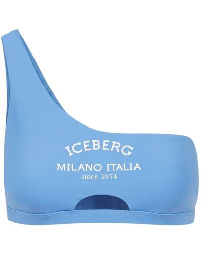 Iceberg Ein-schulter-logo-badeoberteil - Blau