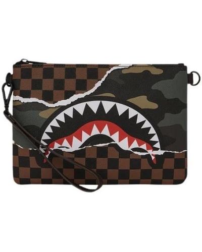 Sprayground Camo clutch mit shark mouth design,fantasy clutch tasche - Schwarz