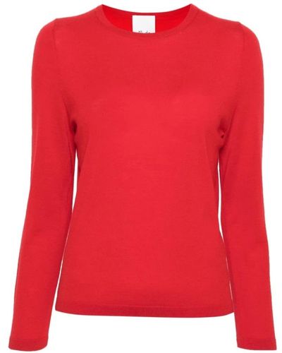 Allude Round-Neck Knitwear - Red