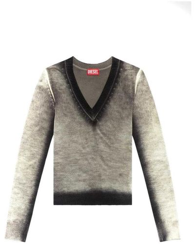 DIESEL V-Neck Knitwear - Grey