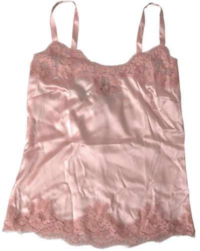 Dolce & Gabbana Antike rose spitze seiden camisole top - Pink