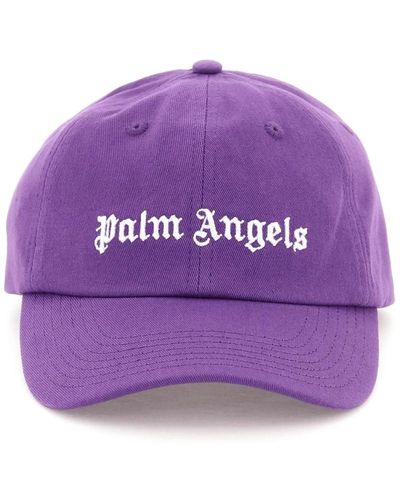 Palm Angels Baseball cap mit besticktem logo - Lila