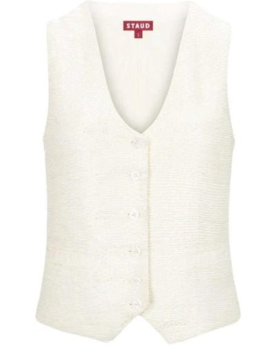 STAUD Ivory brett vest - Bianco