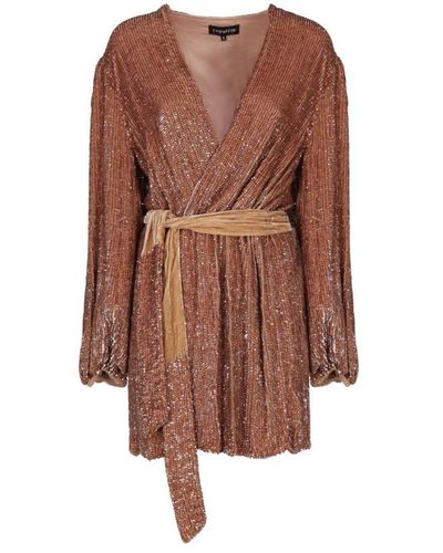 retroféte Wrap Dresses - Brown