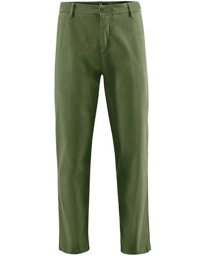 Bomboogie Pantaloni chino in gabardina di cotone - Verde