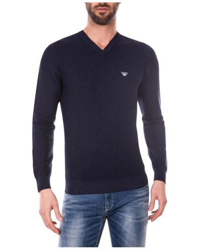 Armani Jeans Knitwear > v-neck knitwear - Bleu