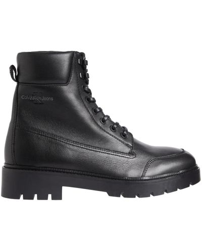 Calvin Klein Stivaletti combat laceup neri - Nero