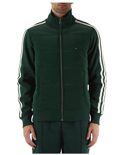 Tommy Hilfiger Gepolsterte sweatshirt-jacke mit frontpaneel - Grün