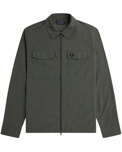 Fred Perry Giacca camicia verde