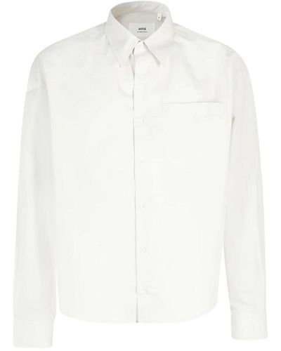 Ami Paris Lässige boxy fit hemd - Weiß