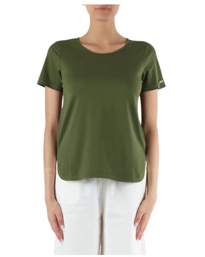 Sun 68 T-shirt in cotone con scollo rotondo - Verde