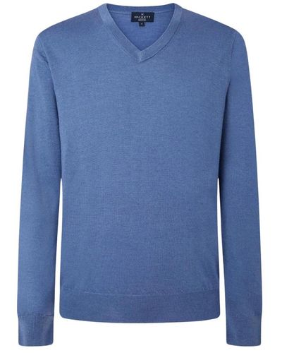 Hackett Knitwear > v-neck knitwear - Bleu