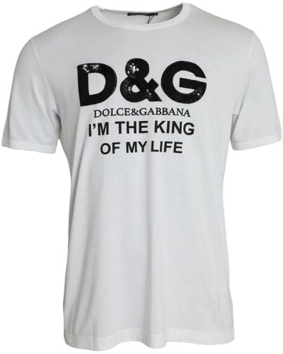Dolce & Gabbana King print baumwoll-crewneck t-shirt - Grau