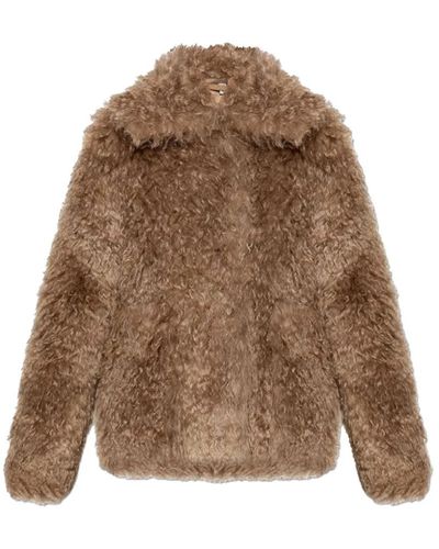 Burberry Faux Fur & Shearling Jackets - Brown