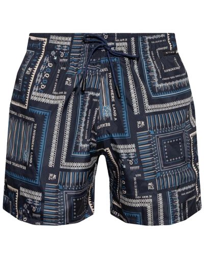 Etro Gedruckte Polyester -Bermuda -Shorts - Blau