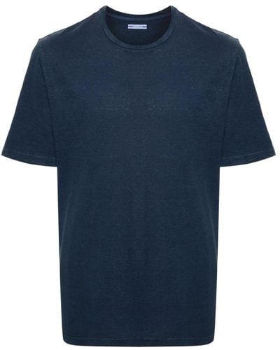 Jacob Cohen Italienisches baumwoll-leinen t-shirt - Blau