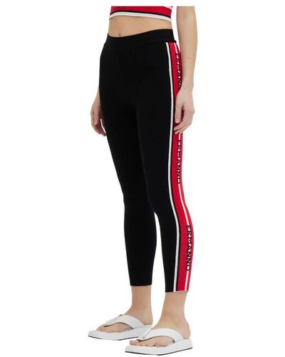 Ermanno Scervino Leggings in maglia con bande laterali - Rosso