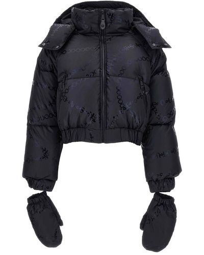Versace Jeans Couture Collar estampado brillo-mate ropa de abrigo - Negro