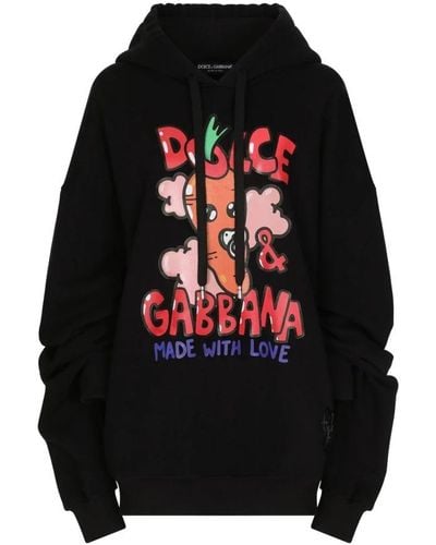 Dolce & Gabbana Graphic Print Hoodie - Black