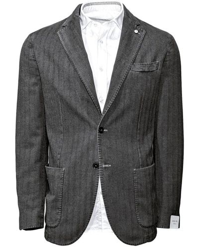 L.B.M. 1911 Italienischer cashmere-touch grauer blazer
