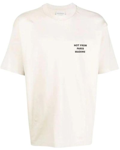 Drole de Monsieur Slogan t-shirt creme 100% baumwolle - Weiß