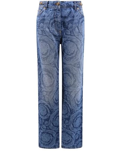 Versace Jeans con estampado láser barroco y detalles medusa - Azul