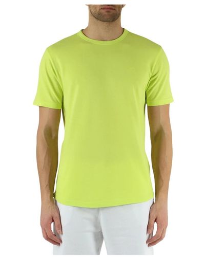 Sun 68 T-shirt in cotone piquet con ricamo logo - Verde