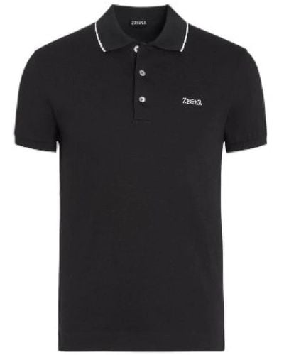 ZEGNA Polo Shirts - Black