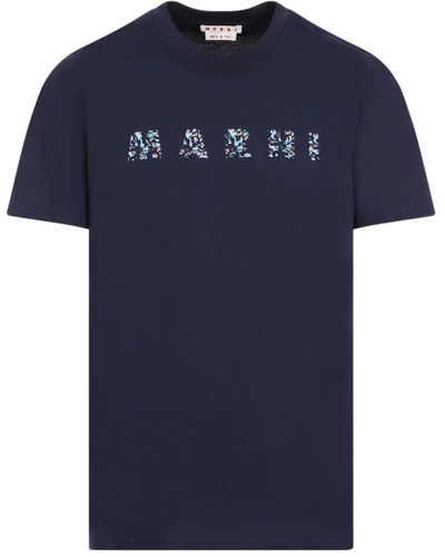 Marni Baumwoll t-shirt flb99 blublack - Blau
