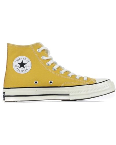 Converse Hohe Top Sonnenblume Schwarze Sneakers - Gelb